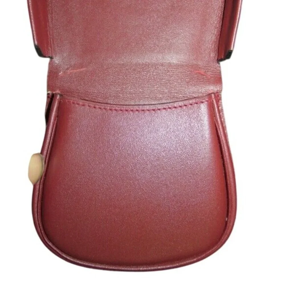 Cartier Must De Cartier Bordeaux Leather Coin Pouch Case Wallet w/ COA Vintage